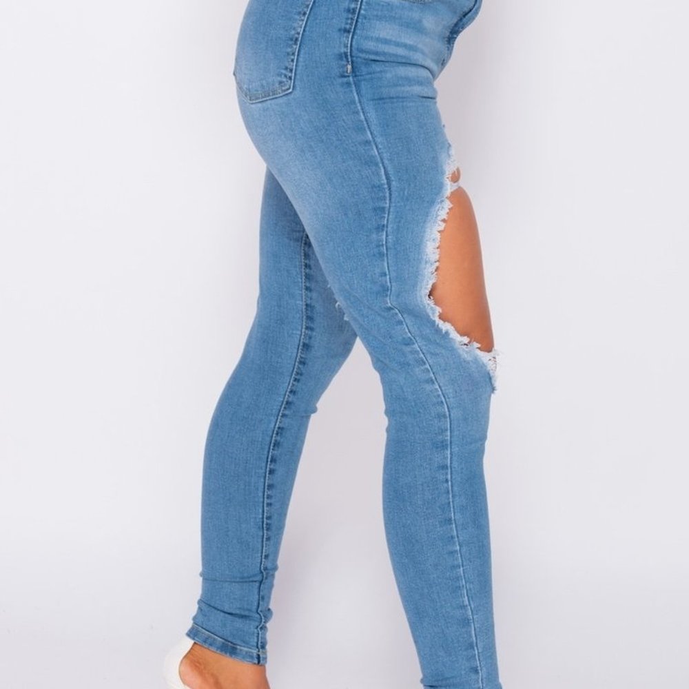SALE🎉Extreme Distressed High Wasted Skinny Jeans - Picture 4 of 4